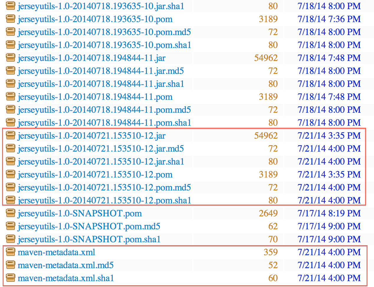 Archiva server folder tree