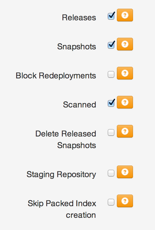 Archiva repositories administration options