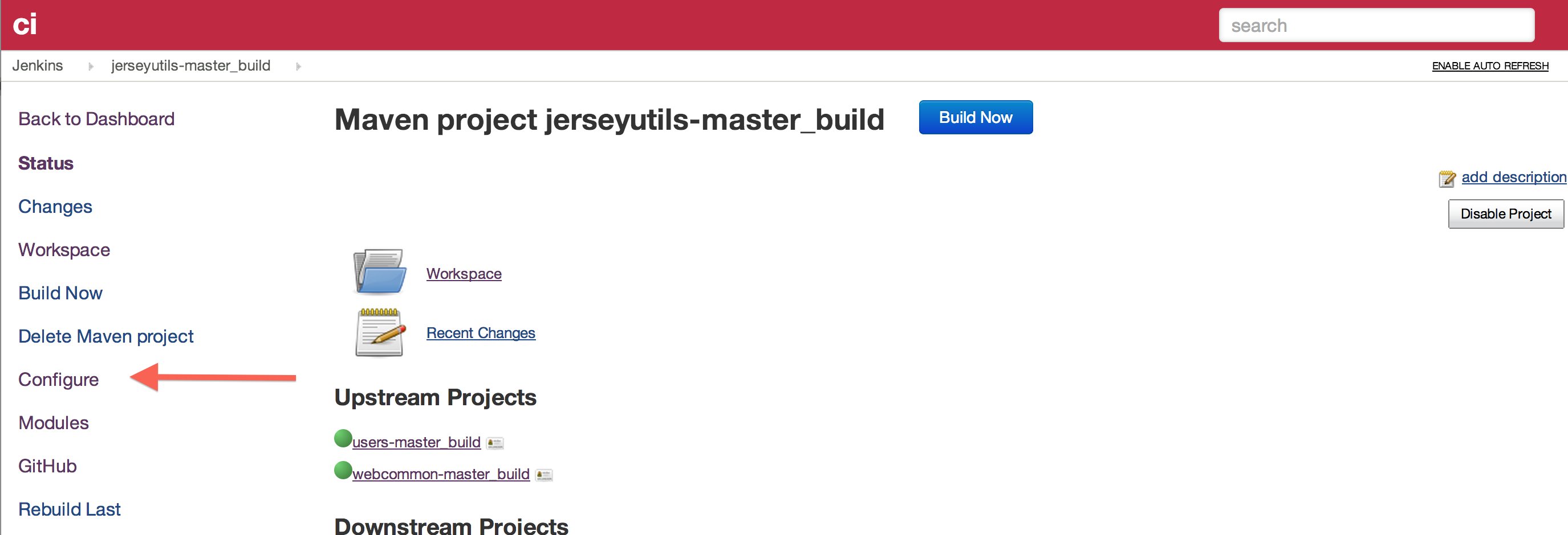 Jenkins build configuration