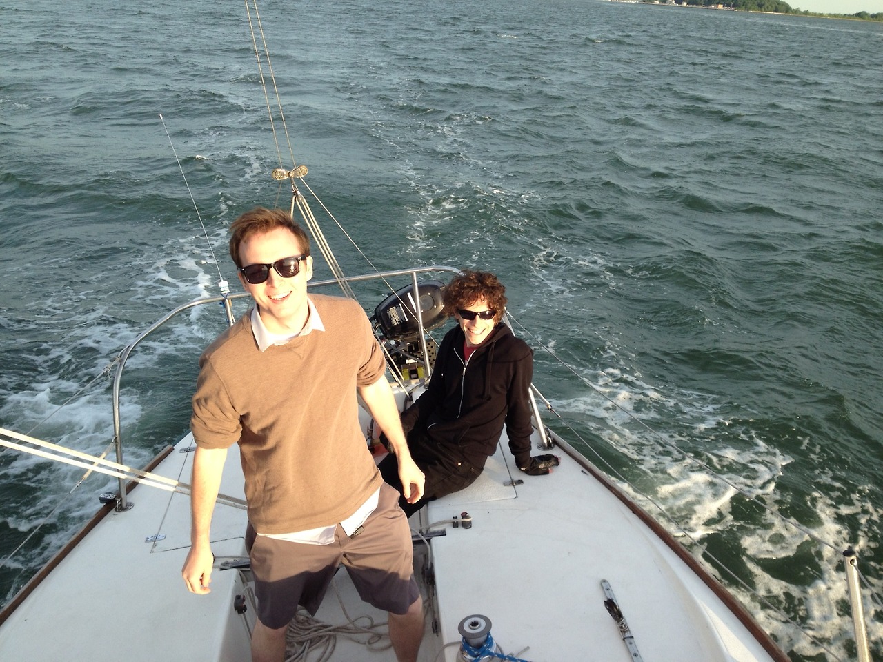 Eric Herot & Alex Johnson on a sailboat